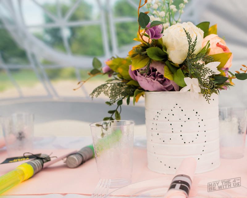 Star Wars wedding can centerpieces