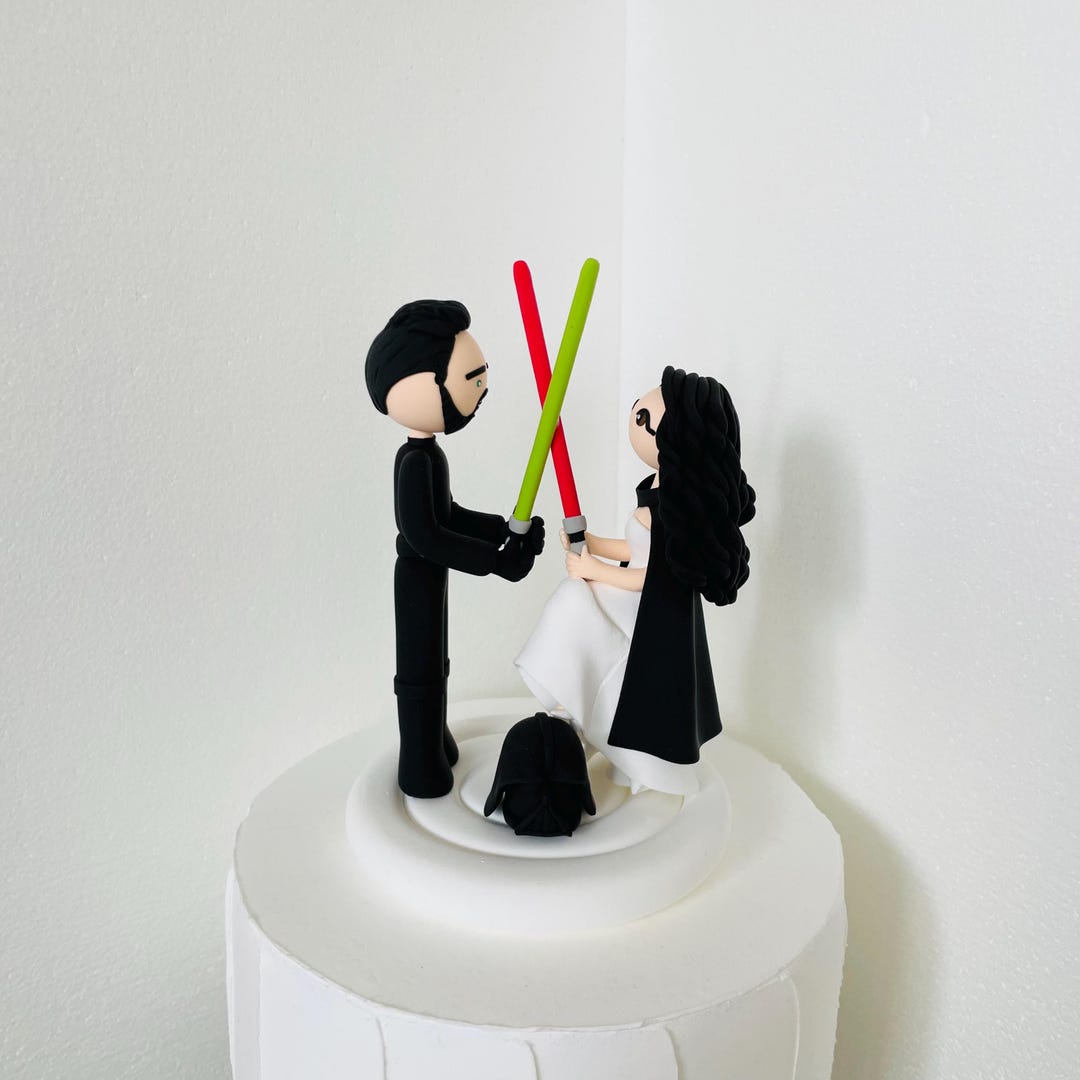 Custom movie theme wedding cake topper