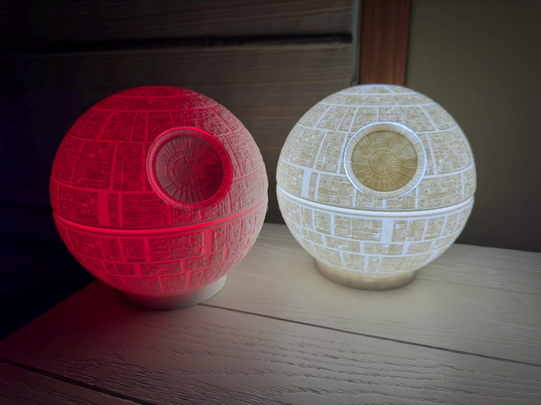 3D printed Death Star RGB lamp
