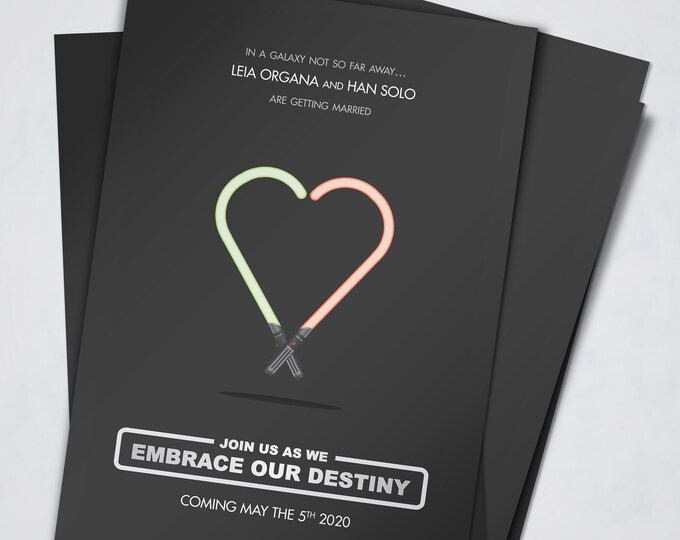Star Wars inspired DIY wedding invitation set