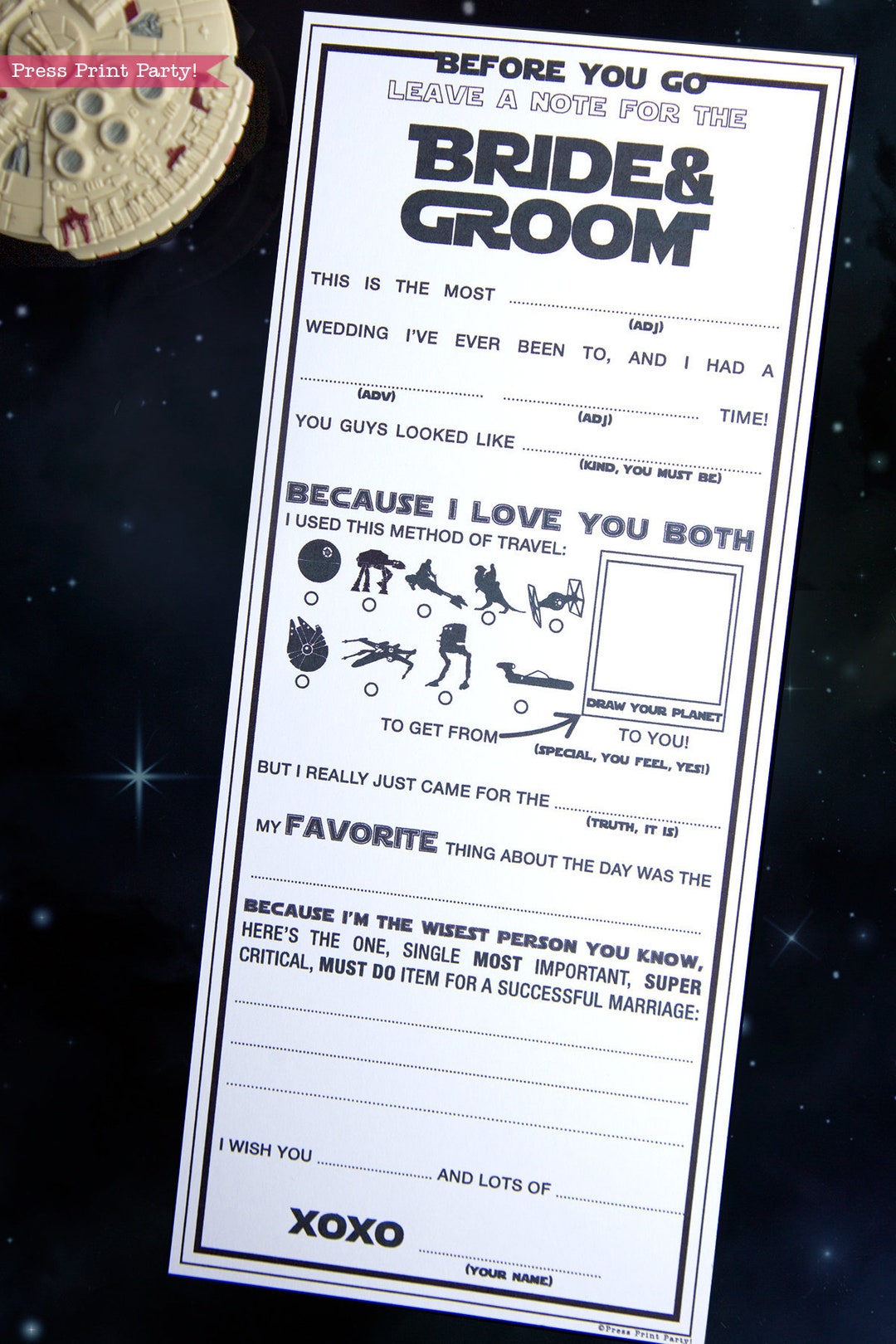 Star Wars wedding mad libs printable